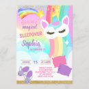 Search for unicorn slumber party invitations Rainbow
