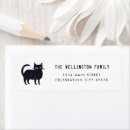 Search for black cat return address labels Pumpkin