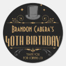 Search for 40th birthday stickers Black and gold