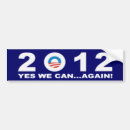 Search for obama yes we can bumper stickers 2012