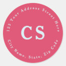Search for round return address labels Pink