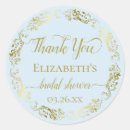 Search for blue floral design stickers Bridal shower thank you