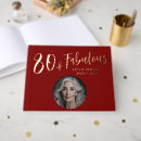 Search for 80th birthday guest books 80 and fabulous