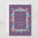 Search for purple and turquoise wedding invitations Botanical