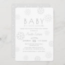 Search for grey and white baby shower invitations Snowflake