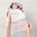 Search for burgundy flowers wedding invitations Watercolor