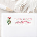 Search for mistletoe return address labels Watercolor