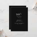 Search for mans 90th birthday invitations Black