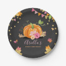 Search for pink pumpkin plates First birthday