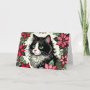 Search for black and white cat christmas cards Xmas