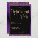 Search for purple and gold retirement invitations Retiring