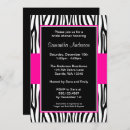 Search for zebra bridal shower invitations Pink