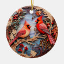 Search for red cardinal bird christmas tree decorations Whimsical