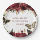 Search for burgundy and gold plates Bridal shower