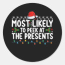 Search for no peeking stickers Santa