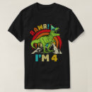 Search for dinosaur 4th birthday tshirts T rex