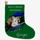 Search for orange cat christmas stockings Red