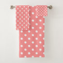 Search for pink white polka dot bath towels Dots
