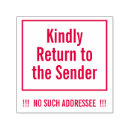 Search for return to sender Wrongly addressed
