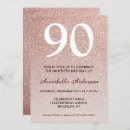 Search for rose gold 90th birthday invitations Sparkle