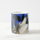 Search for howling wolf at moon mugs Blue