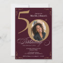 Search for burgundy 50th birthday invitations Typography