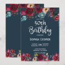 Search for burgundy 50th birthday invitations Fifty fiftieth birthday