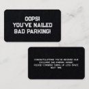 Search for parking business cards Funny