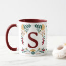 Search for decorated initial mugs Floral