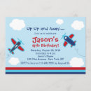 Search for up and away birthday invitations Red and blue