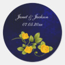 Search for yellow rose wedding stickers Delicate