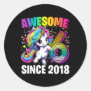 Search for 6 year old birthday stickers Unicorn