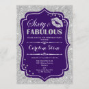 Search for silver purple 60th birthday invitations Glitter