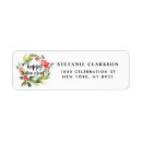 Search for winter party return address labels Holly