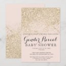 Search for gold glitter gender reveal invitations Elegant