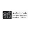 Search for silver sweet 16 return address labels Birthday