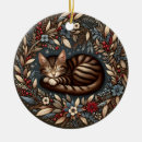 Search for sleeping cat christmas tree decorations Tabby