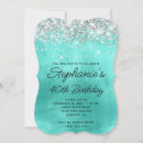Search for turquoise 40th birthday invitations Elegant