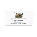 Search for pheasant return address labels Hunting