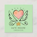 Search for caregiving business cards Heart