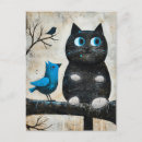 Search for blue cat postcards Whimsical