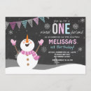 Search for winter onederland pink and silver invitations Baby girl