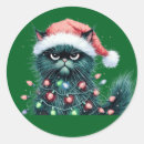 Search for cat in santa hat stickers Black