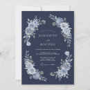 Search for navy blue silver white wedding invitations Watercolor
