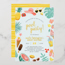 Search for tropical leaves birthday invitations Beach