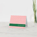 Search for green gingham cards Red