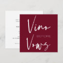 Search for vino before vows invitations Burgundy red