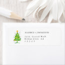 Search for festive return address labels Pine tree