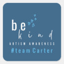 Search for autism awareness square stickers Support