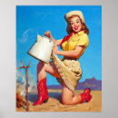 Search for western pinup girl art Vintage